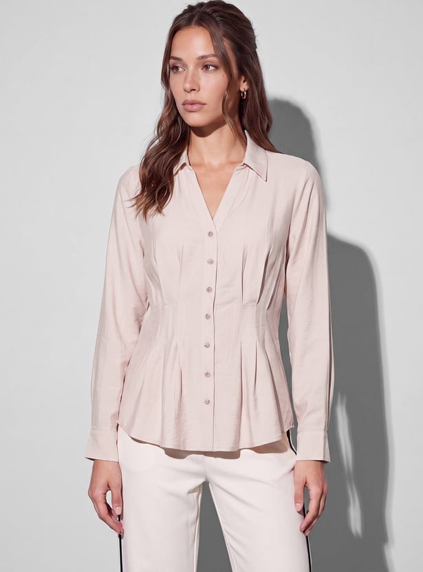 CODE Pintuck Detailed Shirt - Image 4