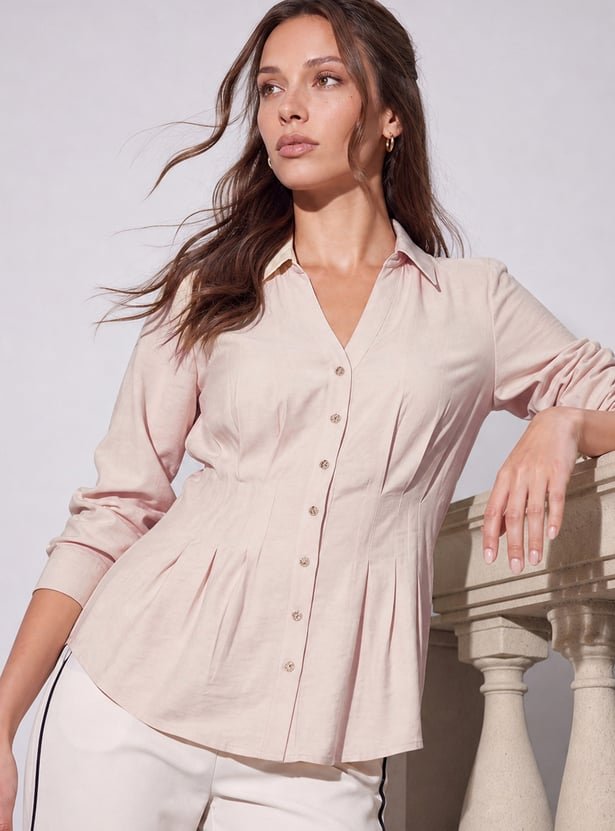 CODE Pintuck Detailed Shirt - Image 9
